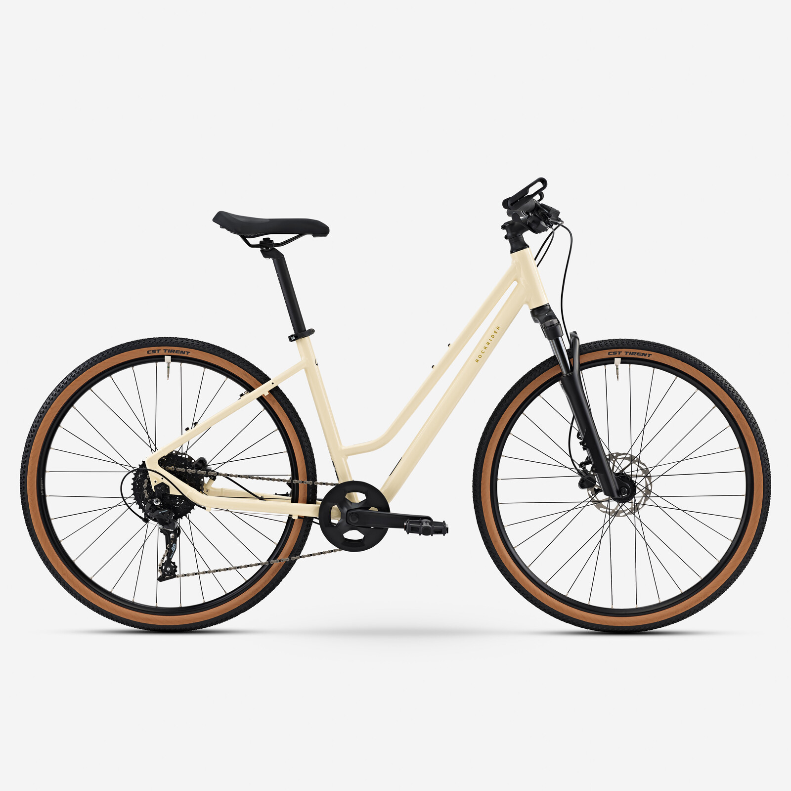 Trekingový bicykel ACTV 500 nízky rám žltý