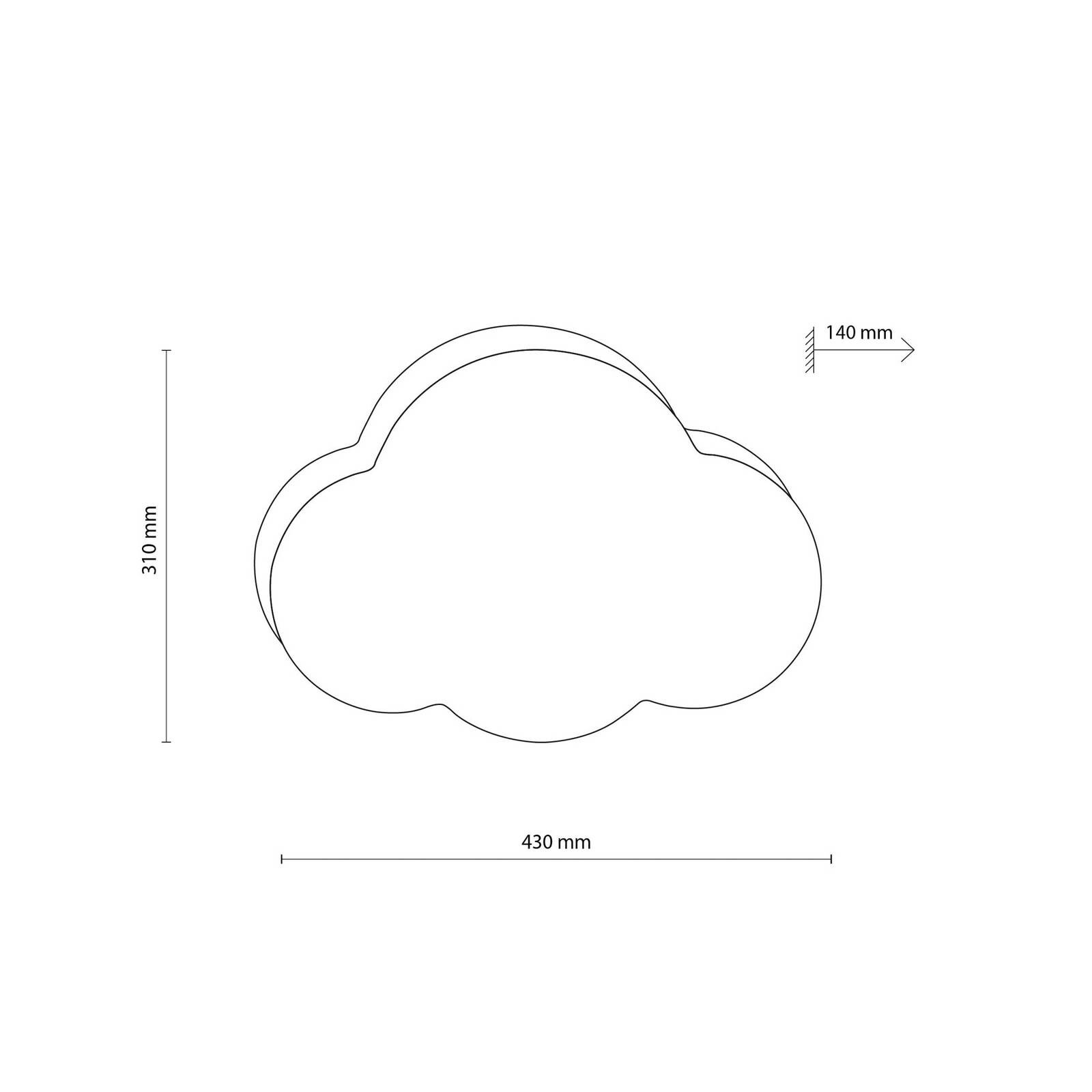 Stropné svietidlo Cloud, ružové, dĺžka 43 cm, textil, oblak, E27