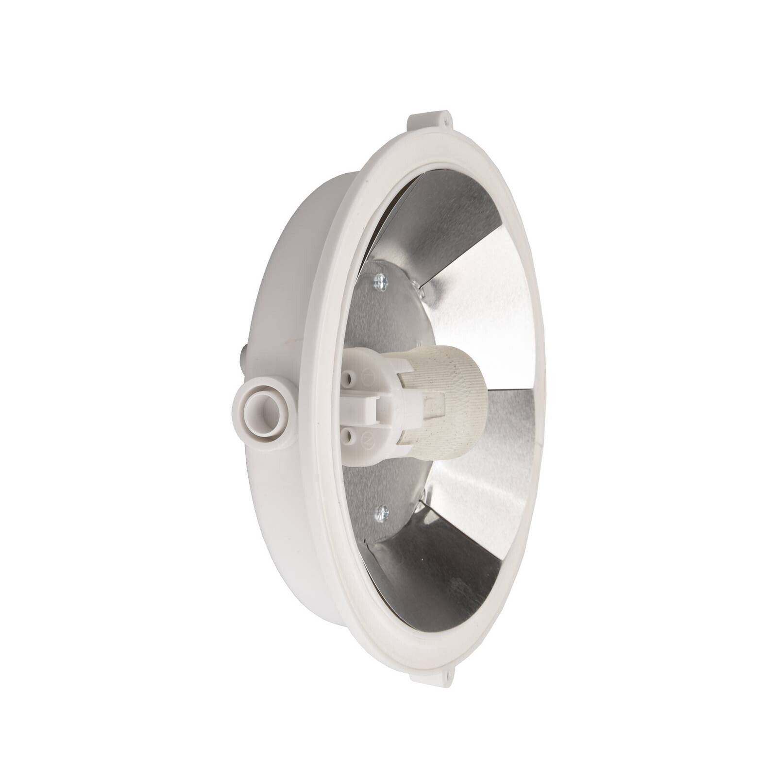 Sotano Retro svietidlo odolné proti vlhkosti, biele, Ø 18 cm, plast IP44