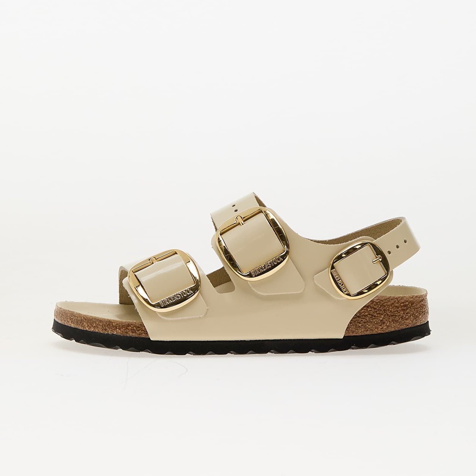 Tenisky Birkenstock Milano Big Buckle Natural Leather Patent High-Shine Ecru EUR 36