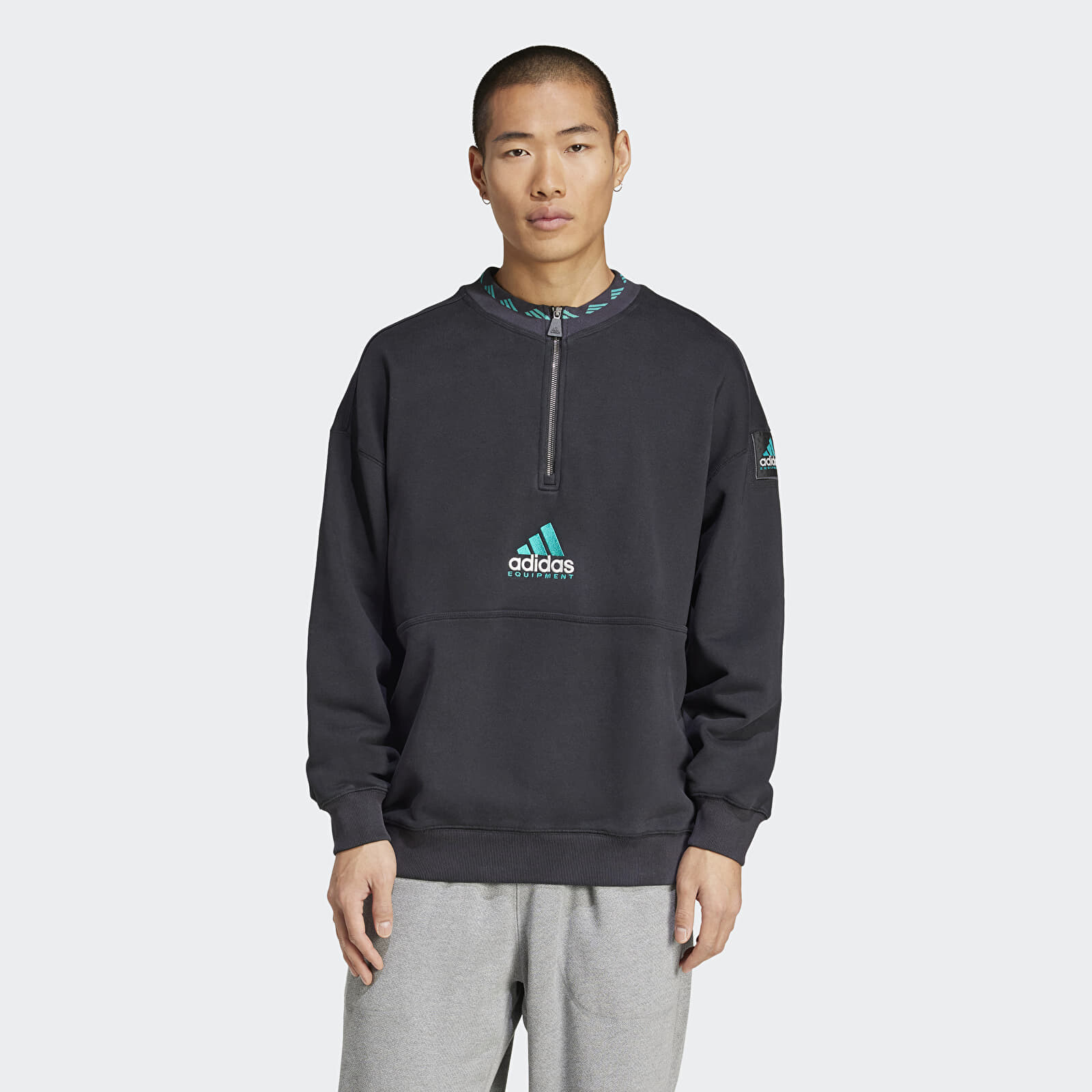 Mikina adidas Equipment Fleece Half-Zip Black/ Black S