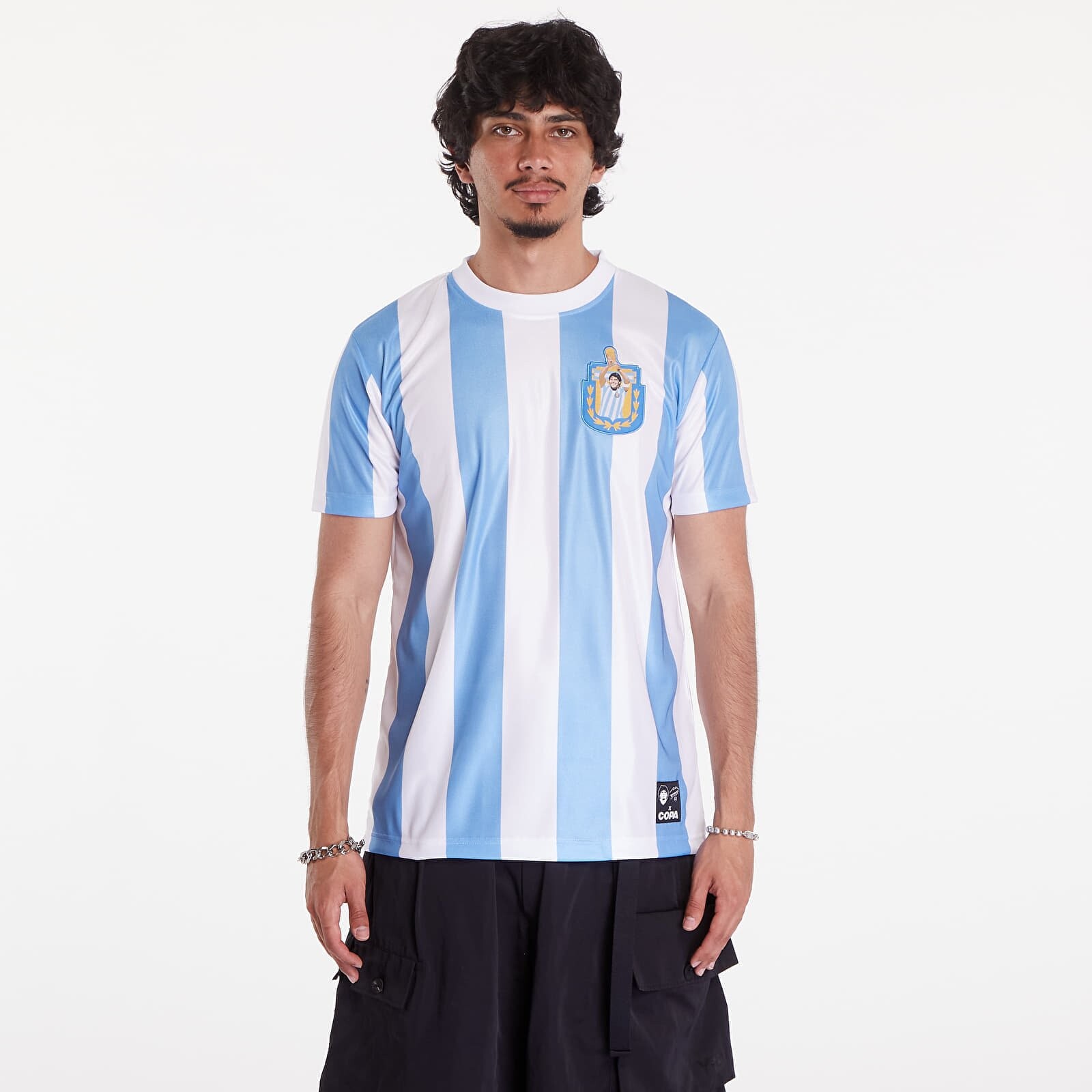 Dres COPA x Maradona Argentina 1986 Retro Football Shirt UNISEX White/ Blue M