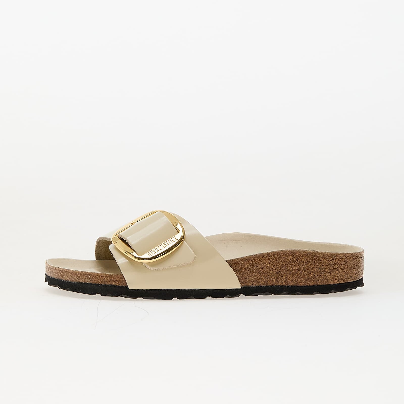 Tenisky Birkenstock Madrid Big Buckle Natural Leather Patent High-Shine Ecru EUR 36