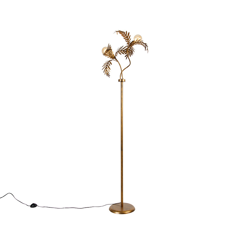 Vintage stojaca lampa zlatá 187 cm 2-svetlo - Botanica