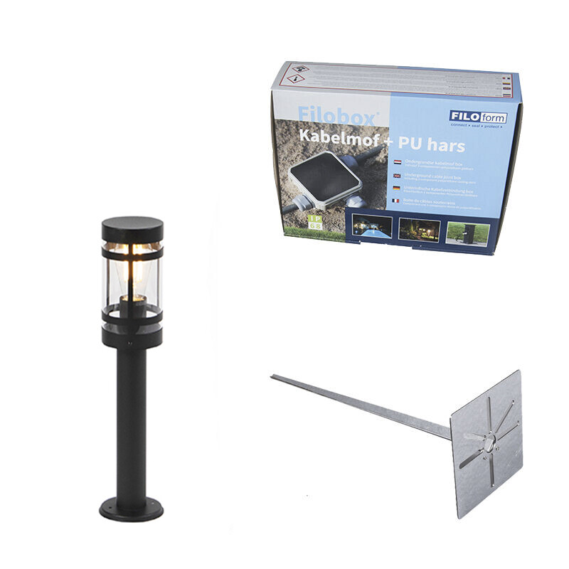 Moderné vonkajšie svietidlo čierne 50 cm IP44 - Lesk