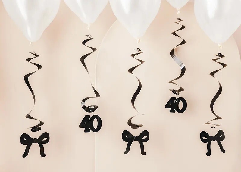 PartyDeco Dekoračné víry k 40.narodeninám
