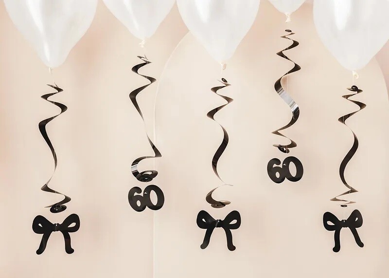 PartyDeco Dekoračné víry k 60.narodeninám