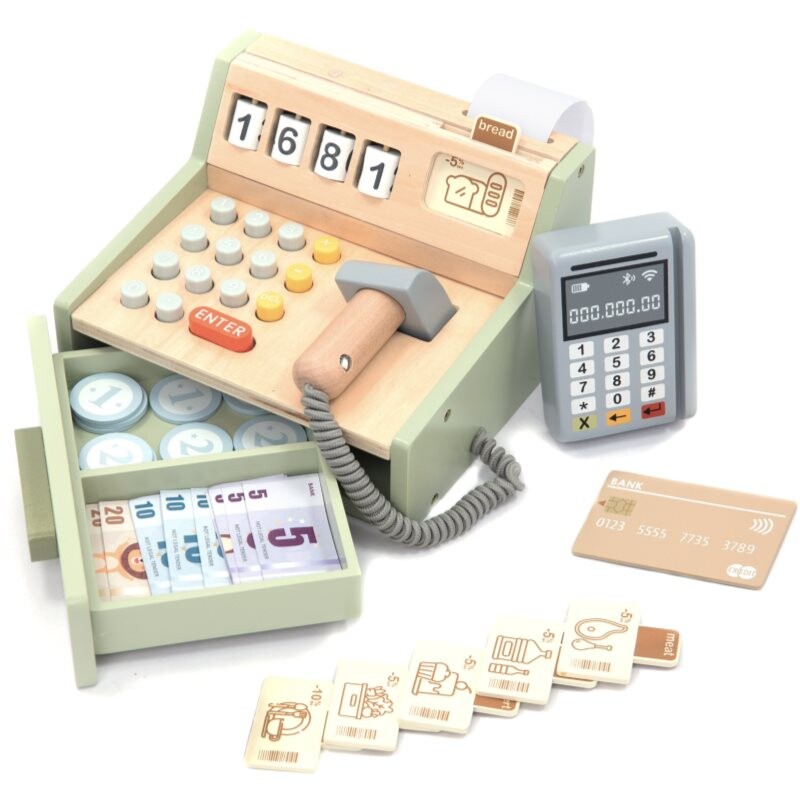 UMU Toys Wooden Cash Register aktivity hračka z dreva 3y+ 1 ks