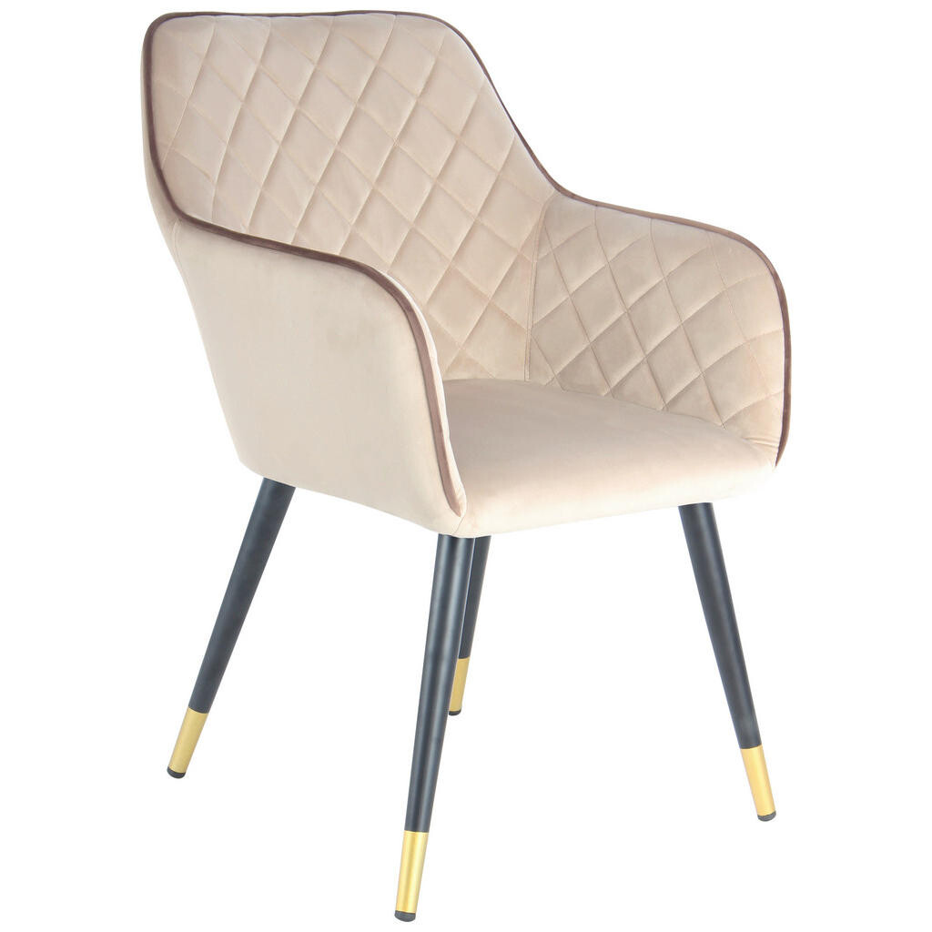 MID.YOU STOLIČKA S PODRÚČKAMI, zamat, hnedá, béžová