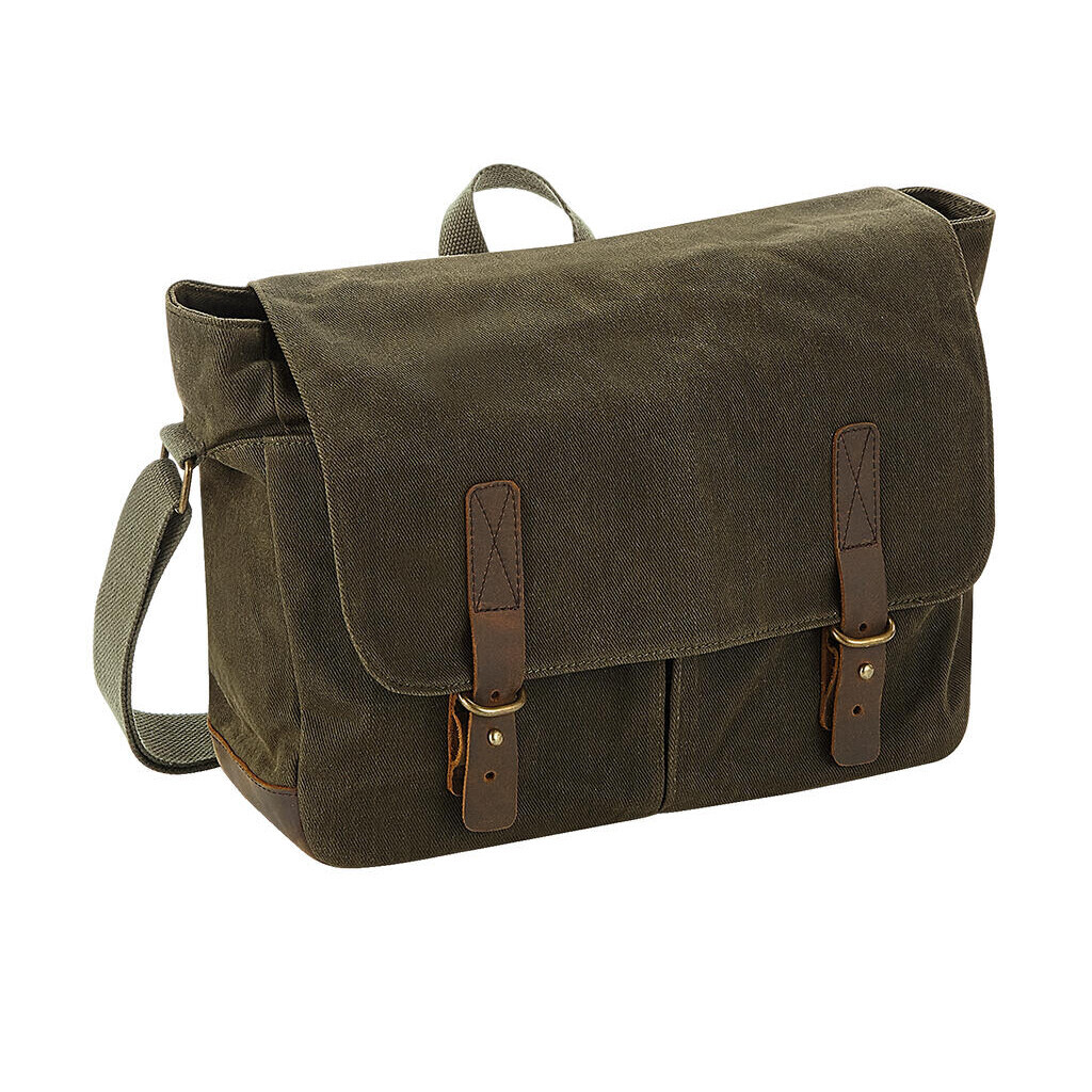 Aktovka Qadra Messenger Heritage Waxed Canvas - olivová