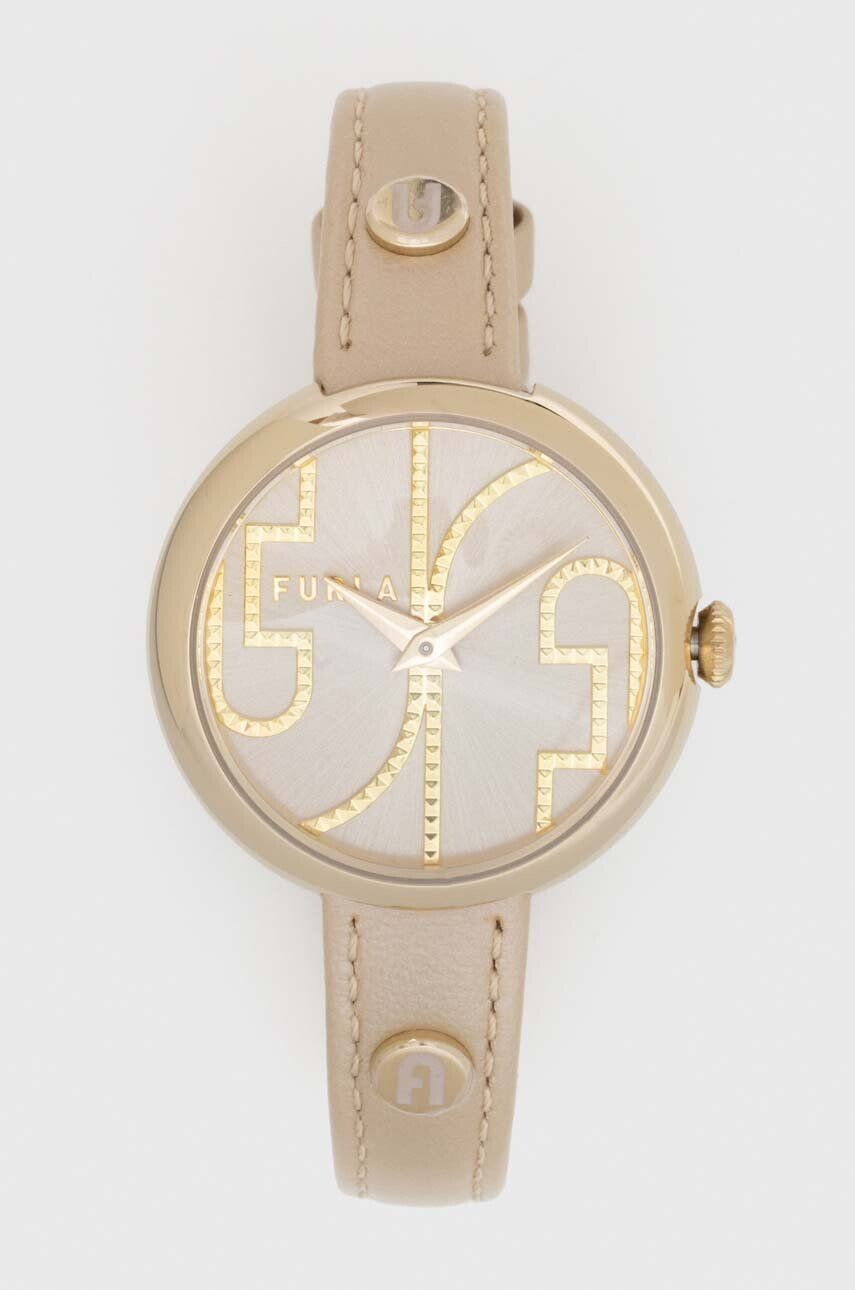 Hodinky Furla WW00005013L2 dámske, béžová farba
