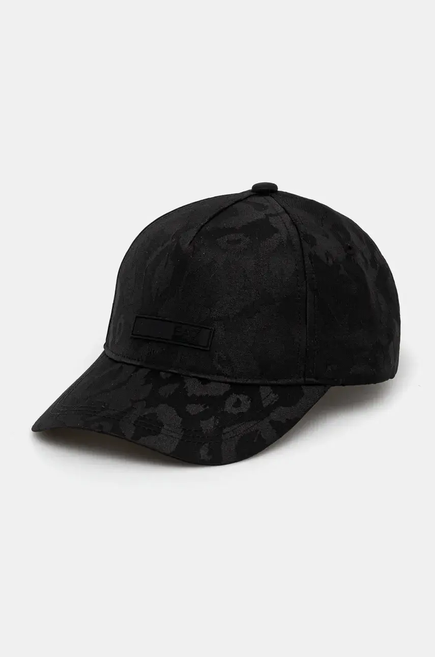 Šiltovka EA7 Emporio Armani čierna farba, s nášivkou, AF13032.7W000330