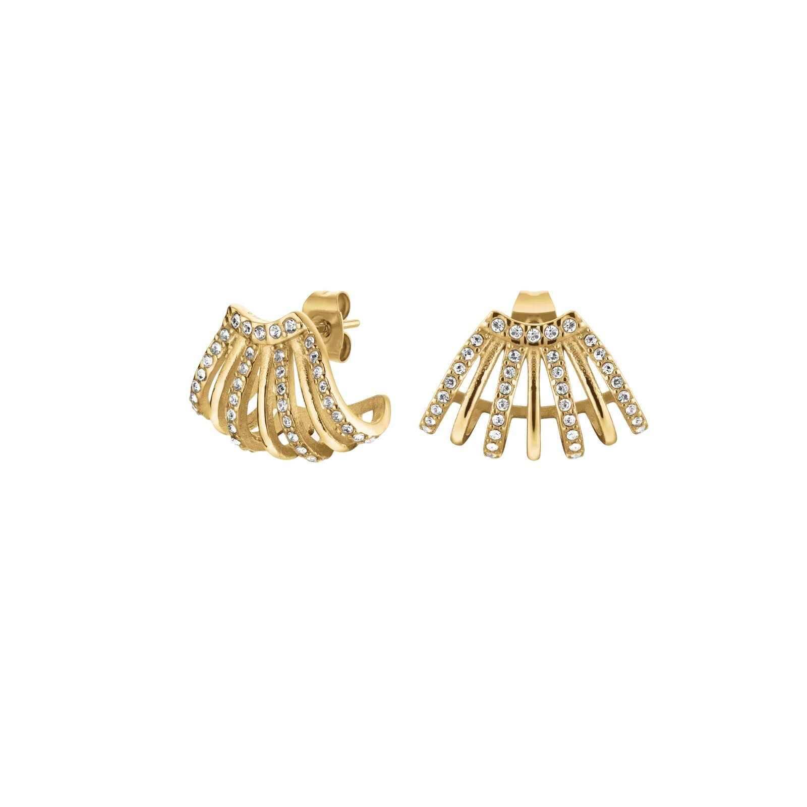Rosefield Oslnivé pozlátené náušnice s kryštálmi Swarovski JECCG-J1029