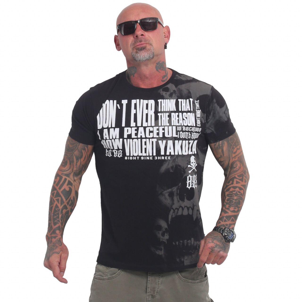 Tričko pánske Yakuza Peaceful Regular - čierne, 5XL