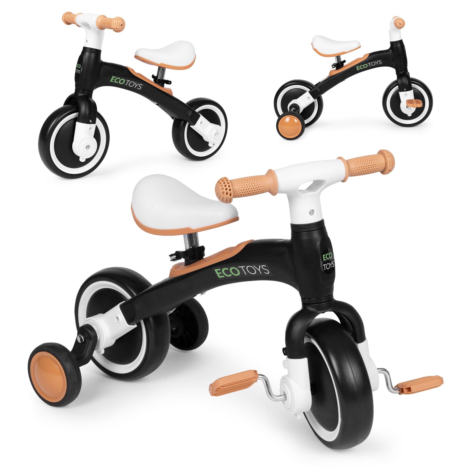 Dětské odrážedlo DRIVE ECOTOYS 3v1 černé/bílé
