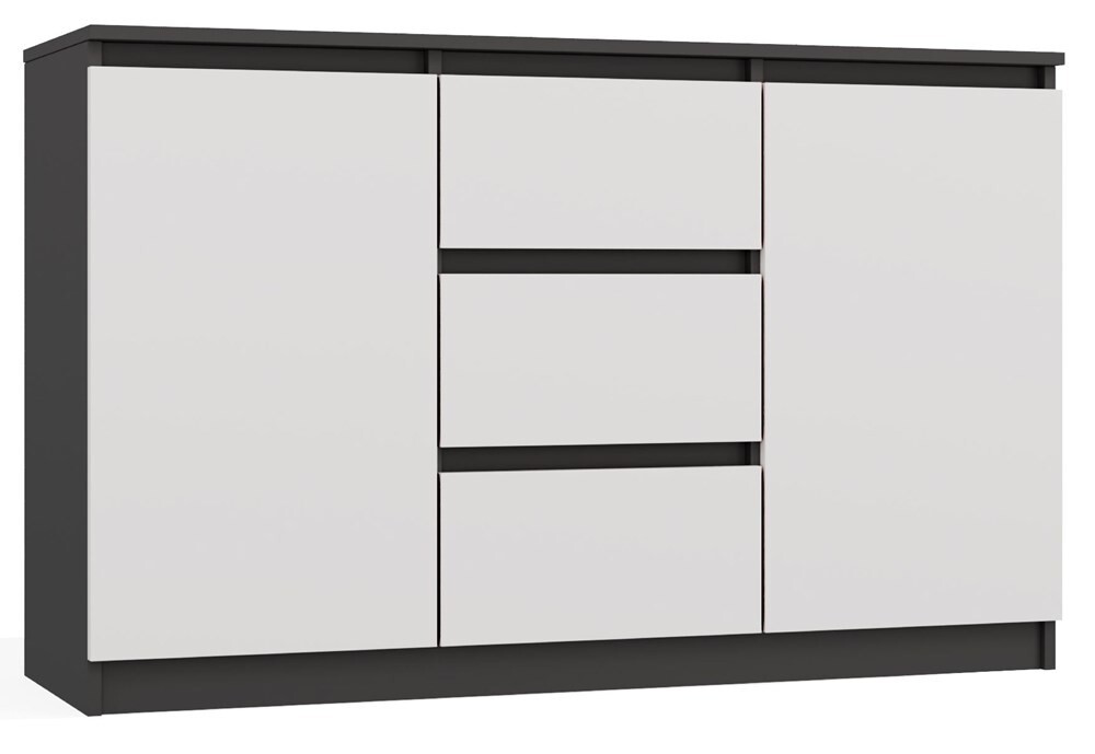 Komoda Malwa 2D3S 120 cm antracit/bílá
