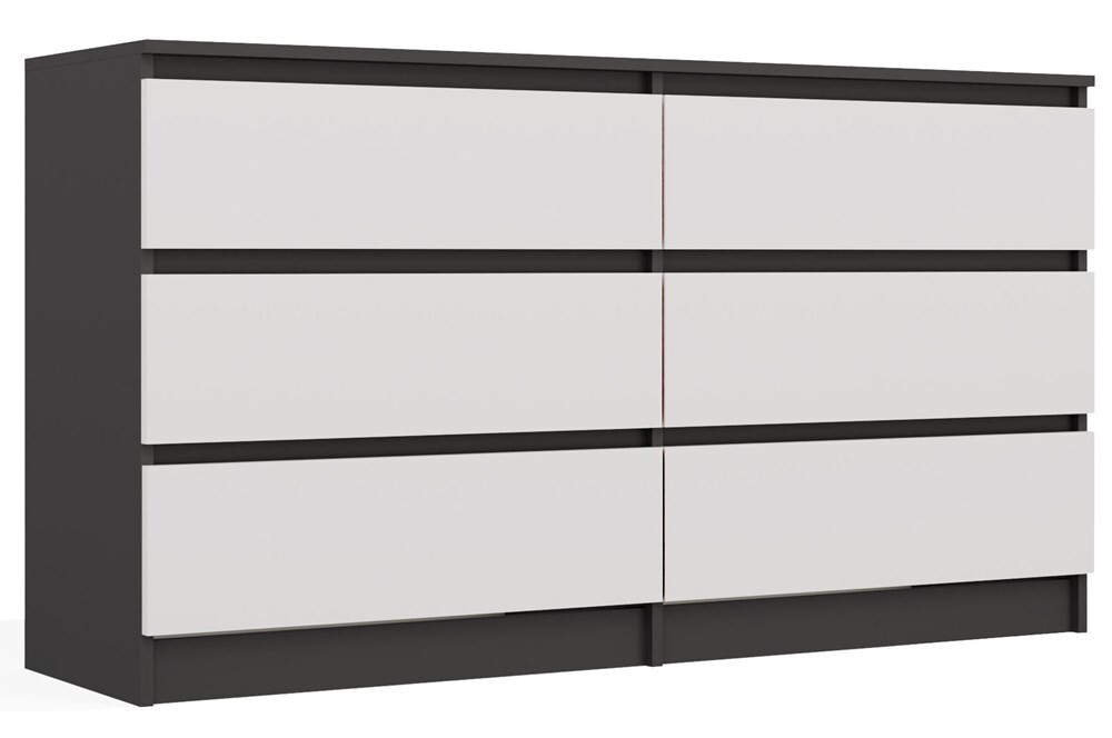 Komoda Malwa M6 140 cm antracit/bílá