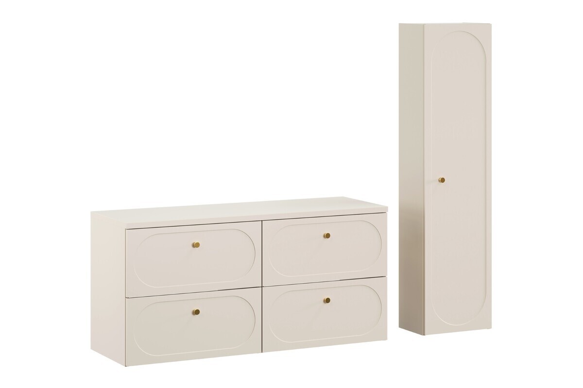 Koupelnová sestava s deskou a skříňkami Donna 120 cm písková