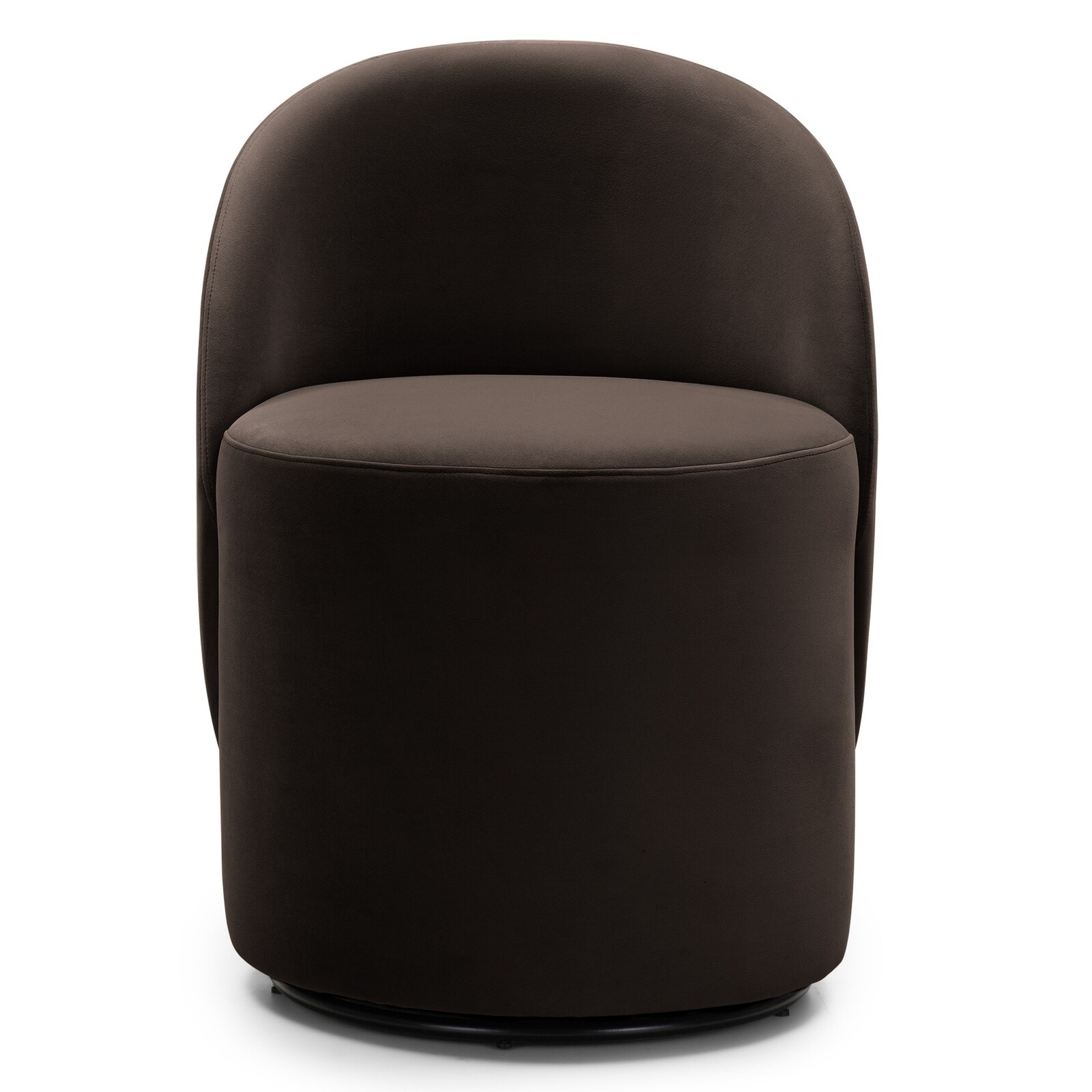 Otočné designové křeslo Enzo velur čokoládové