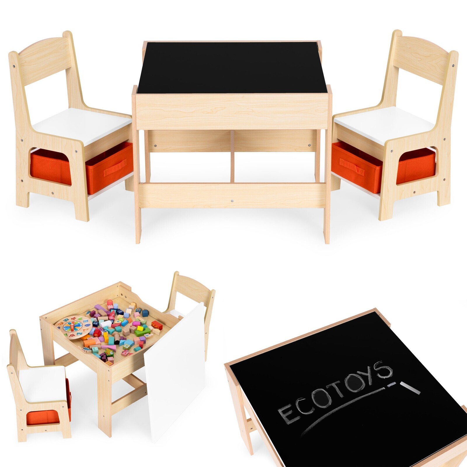 Sada dětského nábytku HOME ECOTOYS dřevěný dekor