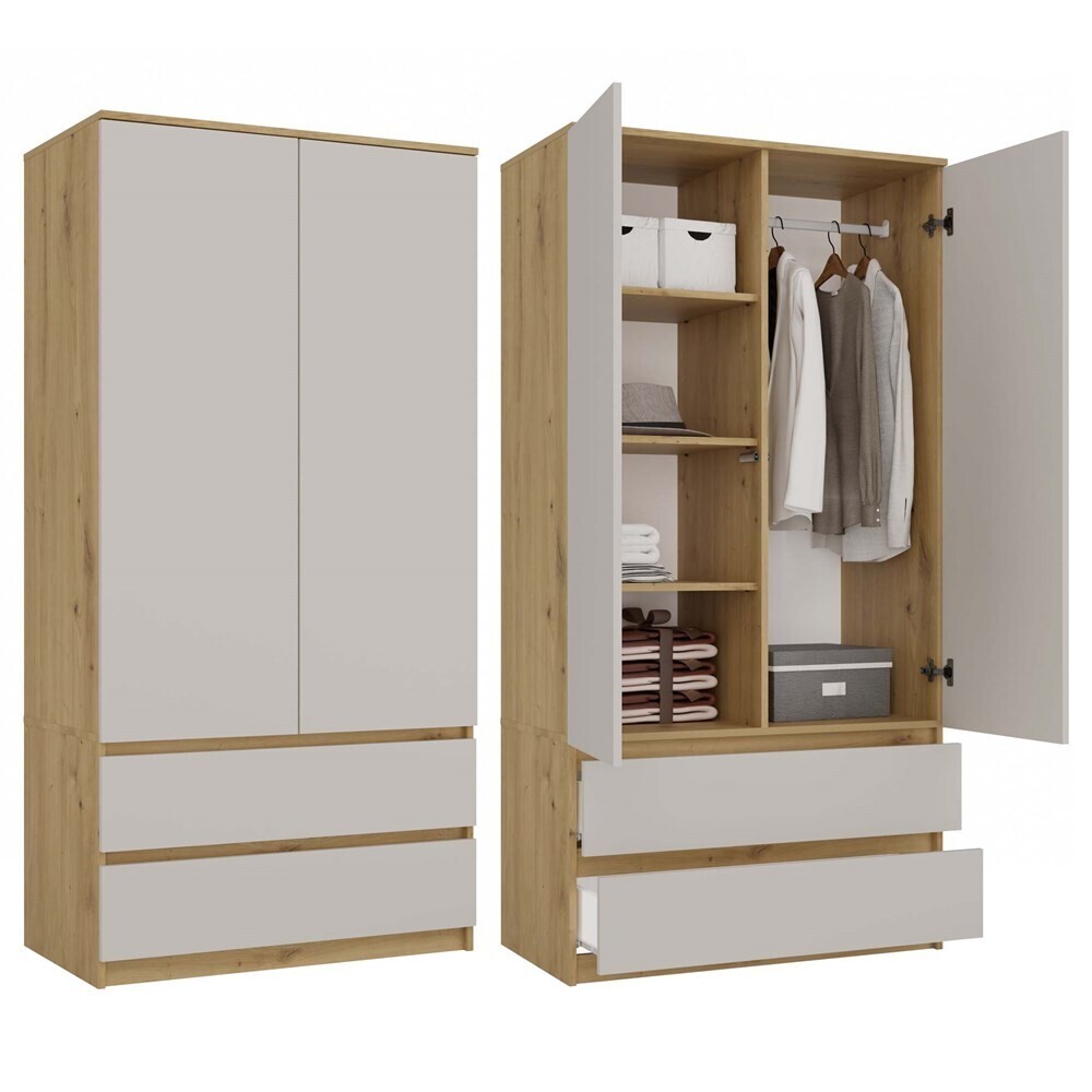Šatní skříň Malwa SS-90 cm dub artisan/kašmír