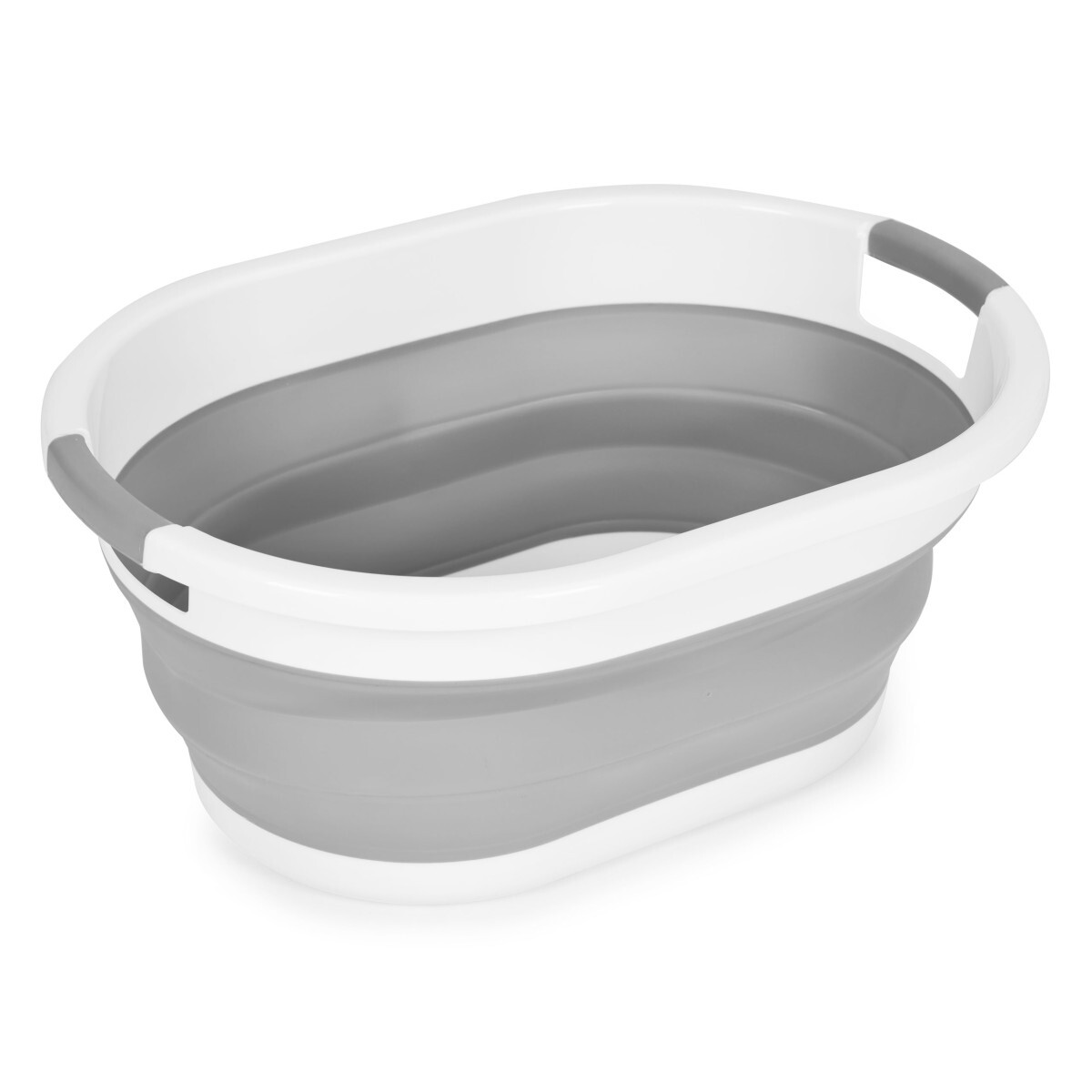 Skládací koš na prádlo SIMPLE ROUND šedý