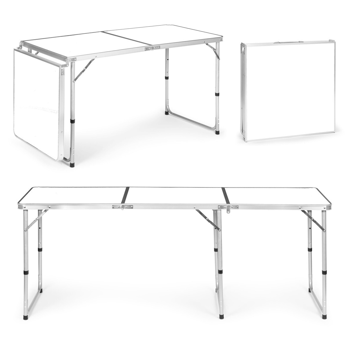 Skládací turistický stůl Veloca 180x60 cm bílý