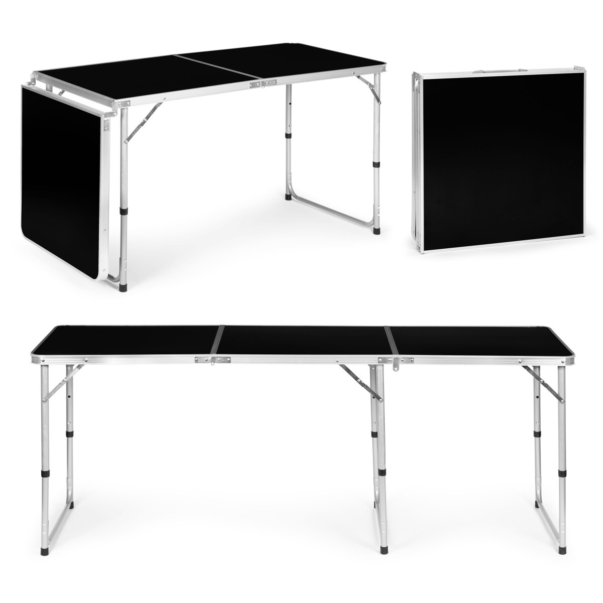 Skládací turistický stůl Veloca 180x60 cm černý