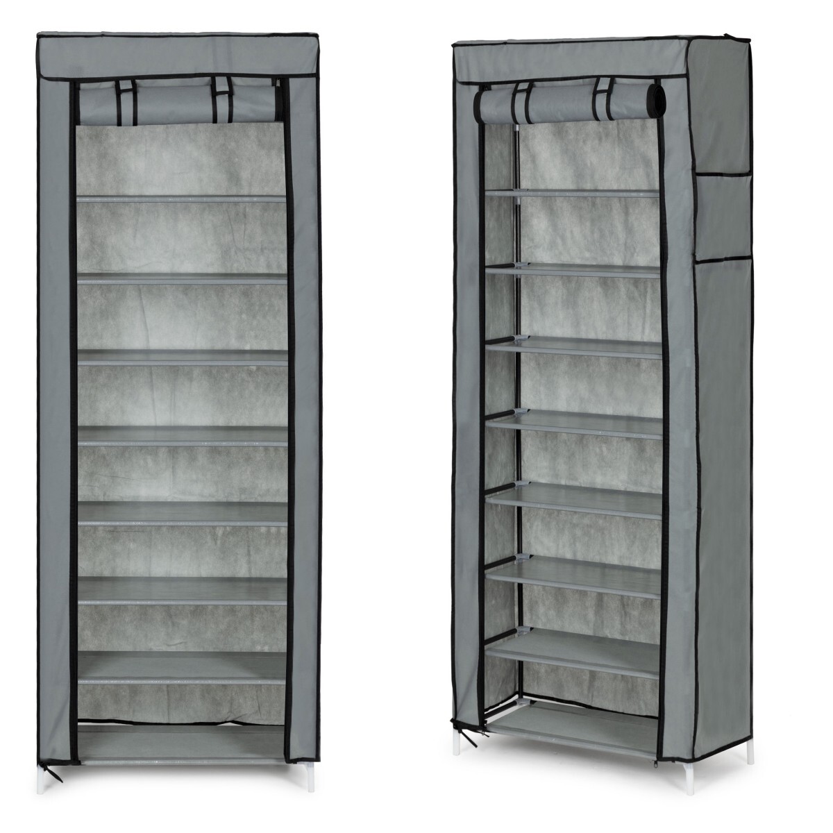 Textilní botník GARDEROBE 58x28x161 cm šedý