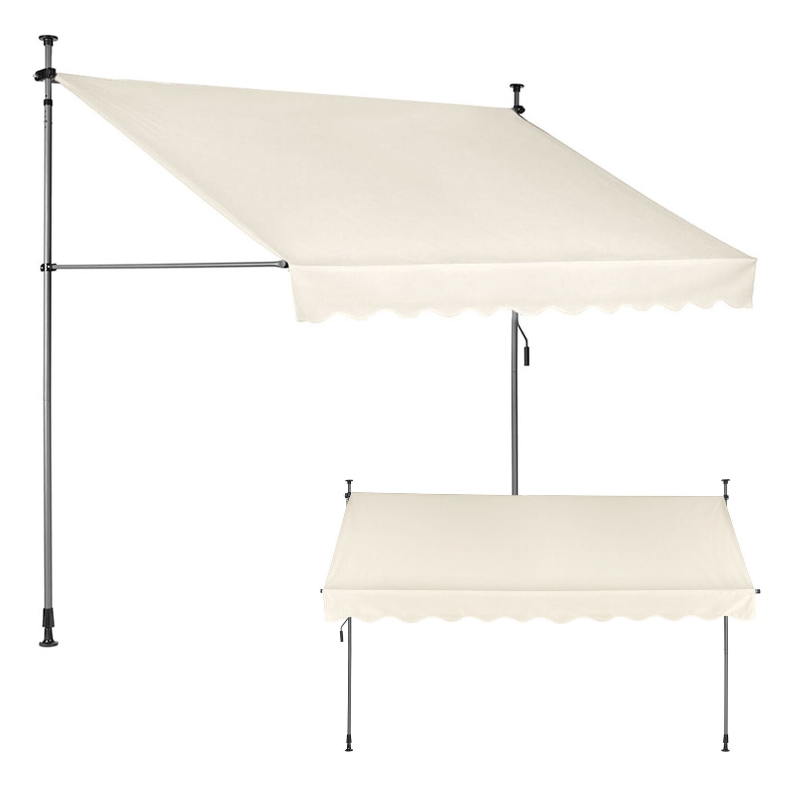 Upínací balkonová sluneční markýza KLODZ 300x120 cm béžová