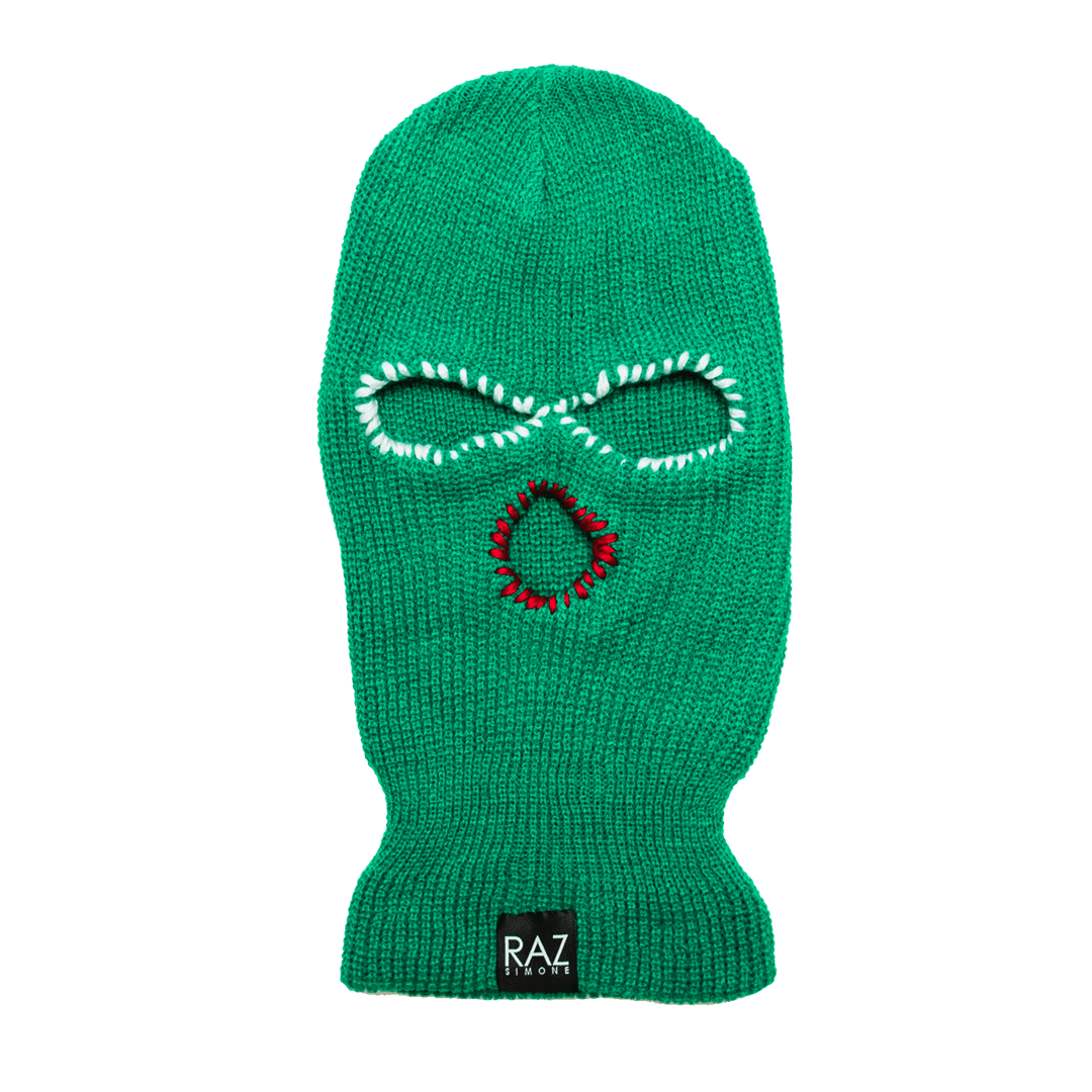 RAZ SIMONE Green Christmas Skimask / Beanie