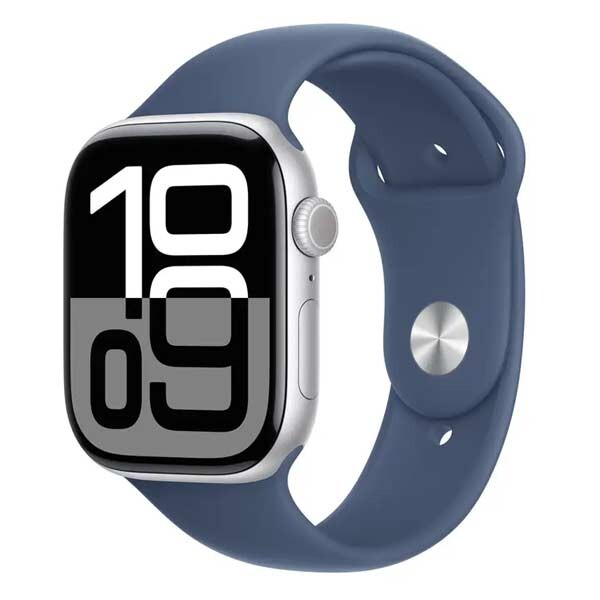 Apple Watch Series 10 GPS 42mm Silver Aluminium Case with Denim Sport Band - SM MWWA3QCA