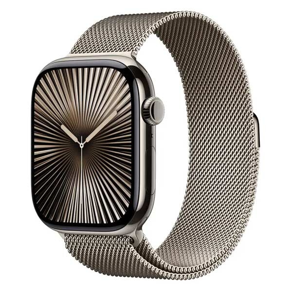 Apple Watch Series 10 GPS + Cellular 46 mm Prírodné titánové s prírodným milánskym remienkom - SM MC7Q4QCA
