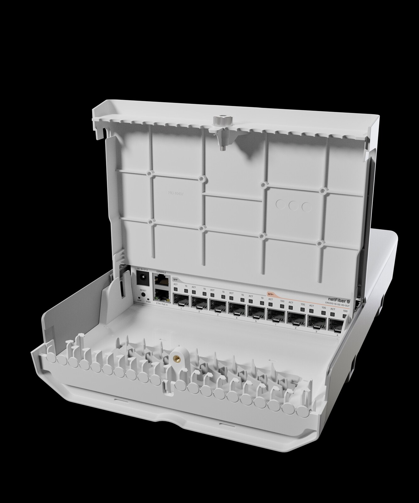 MIKROTIK RouterBOARD Cloud Router Switch netFiber 9 + L5 (800MHz; 256MB RAM; 1x GLAN; 5x SFP; 5x SFP+) outdoor CRS310-1G-5S-4S+OUT