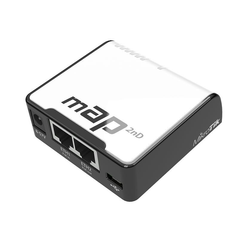 MIKROTIK RouterBOARD mAP-2nD + L4 (650MHz, 64MB RAM, 2x LAN, 1x 2,4GHz 802.11n) RBmAP2nD