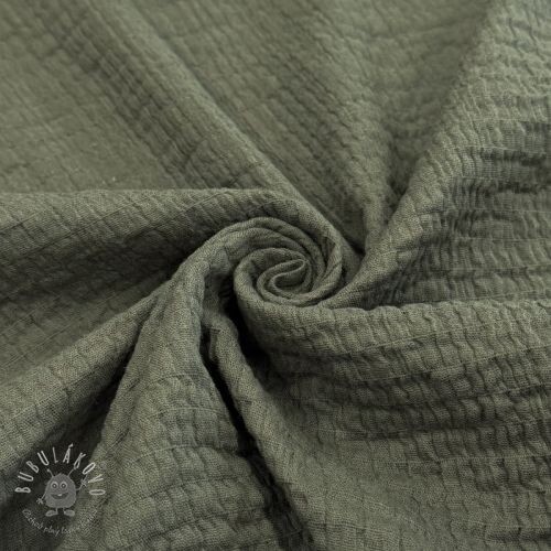 Bavlnená látka STRETCH Baby khaki