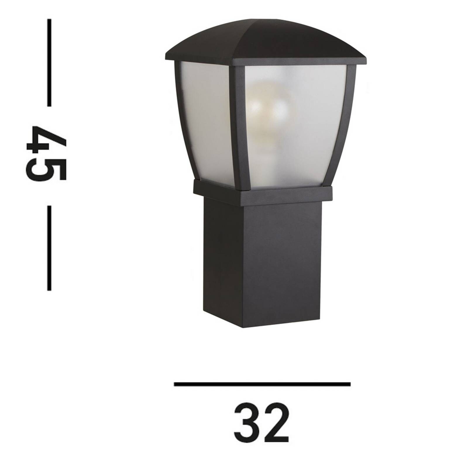 Podstavec Seattle, IP44, čierny, výška 45 cm, kov