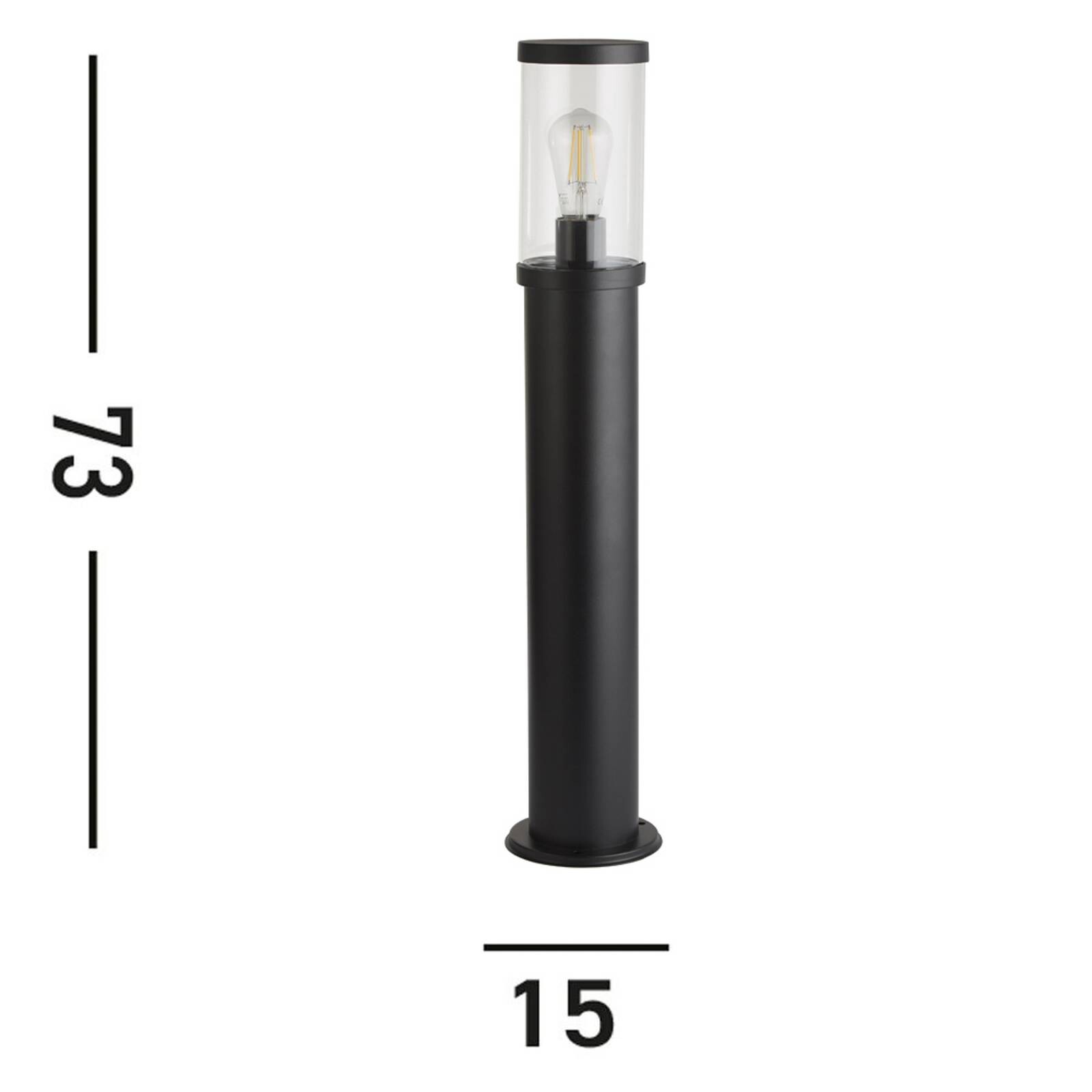 Svetelný stĺpik Bakerloo, IP44, čierny, výška 73 cm, kov