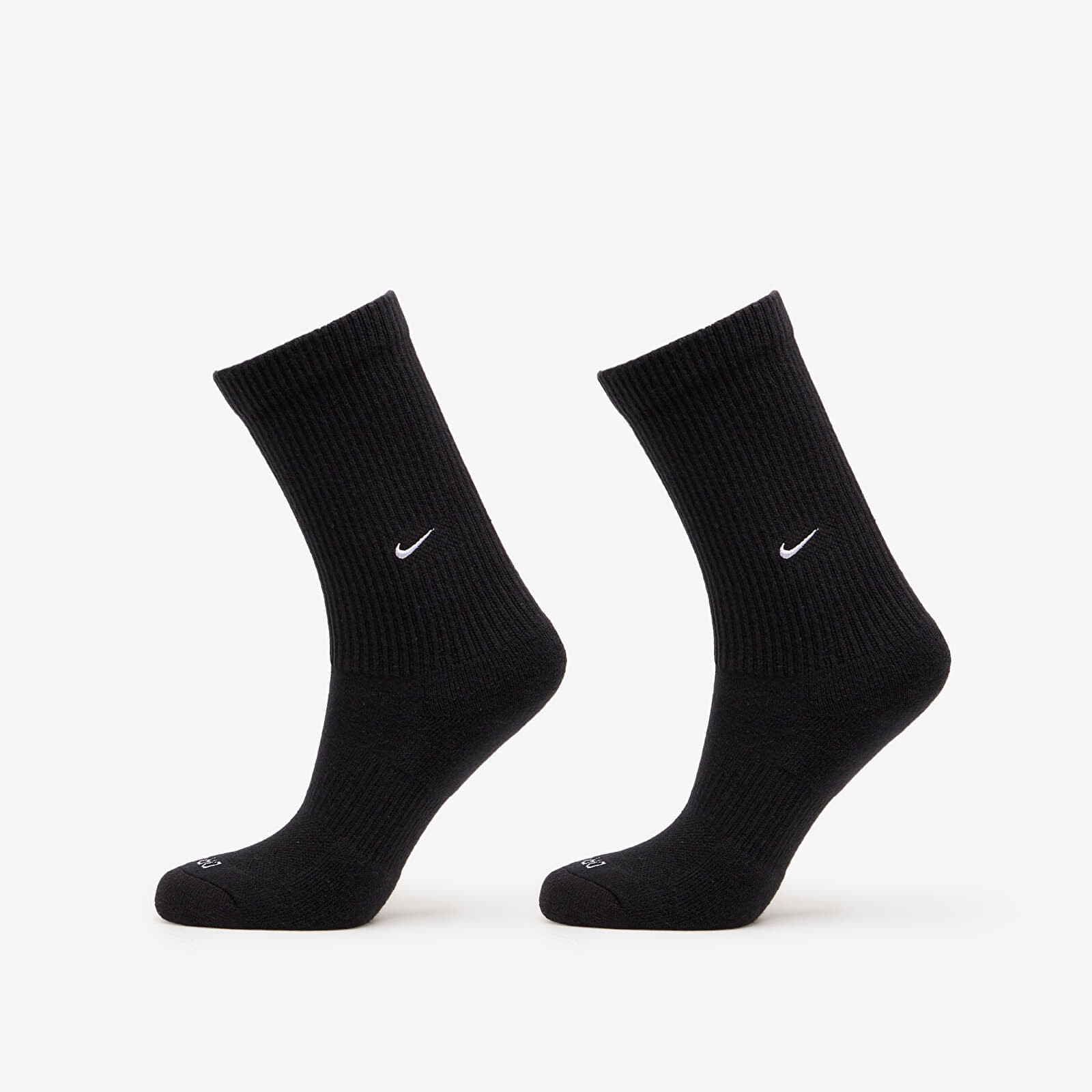 Nike Everyday Cushioned Crew Socks (2 Pairs) Black/ White M