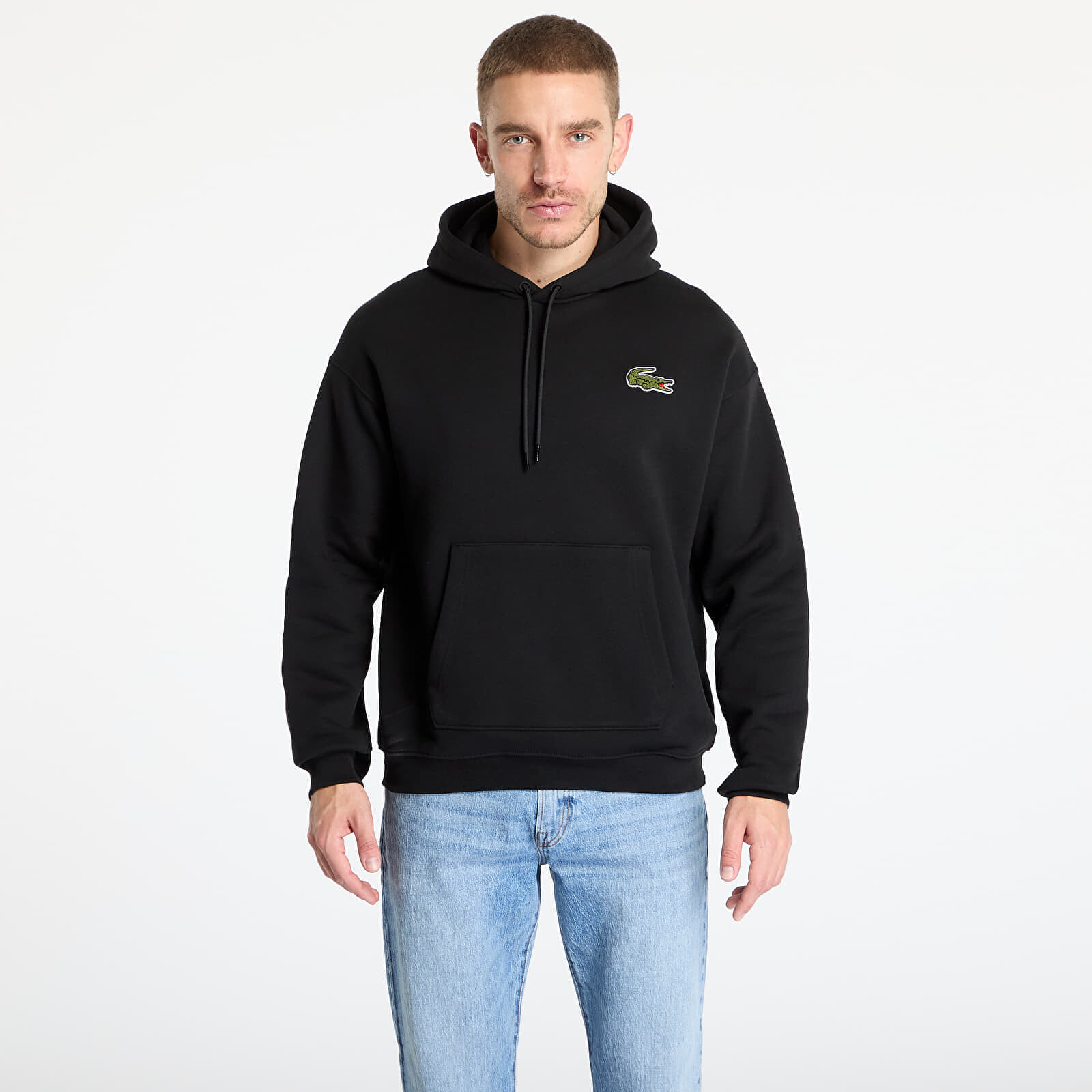 Mikina LACOSTE Non Brushed Fleece Black M