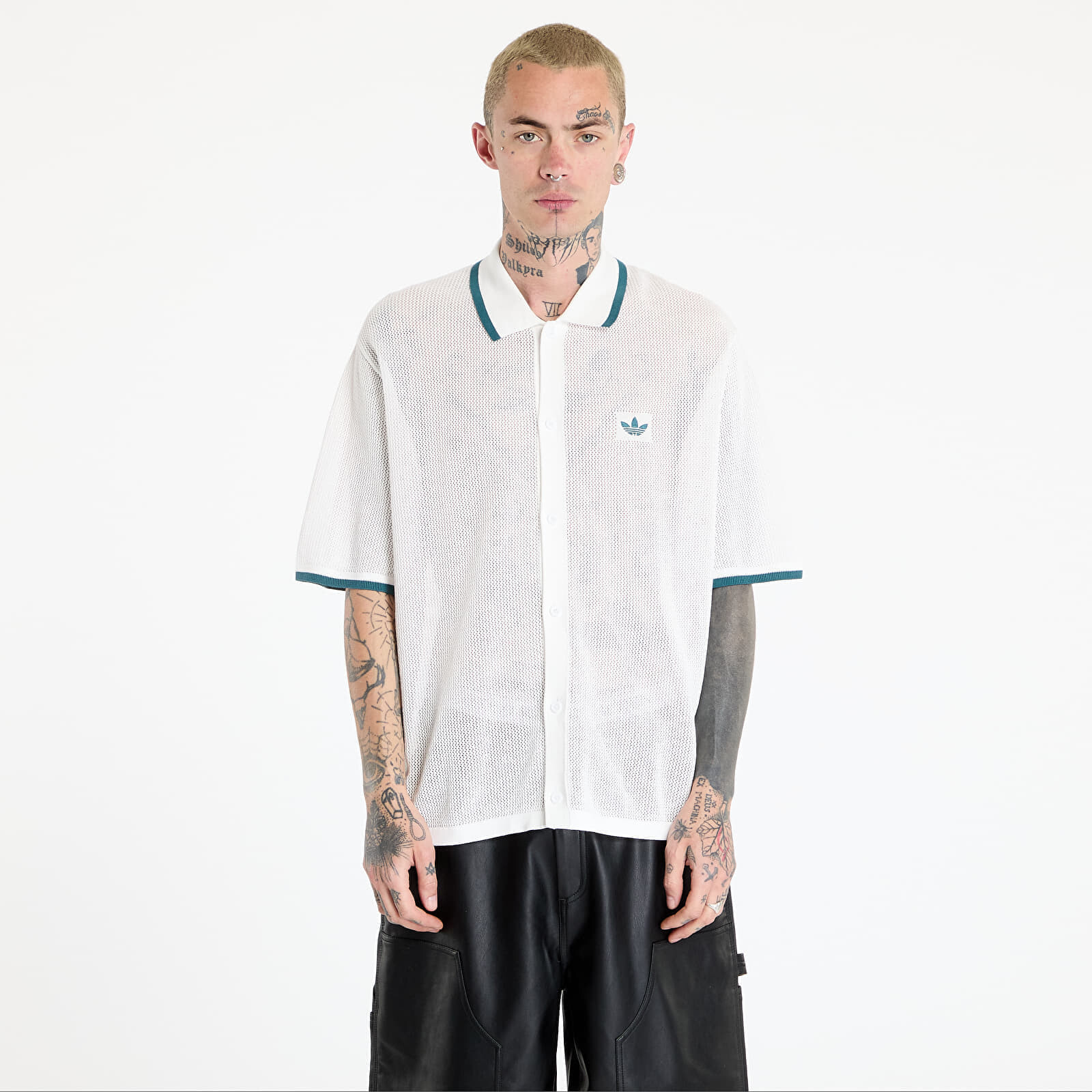 Košeľa adidas Button Down Knitted Shirt White/ Wonder White XXL