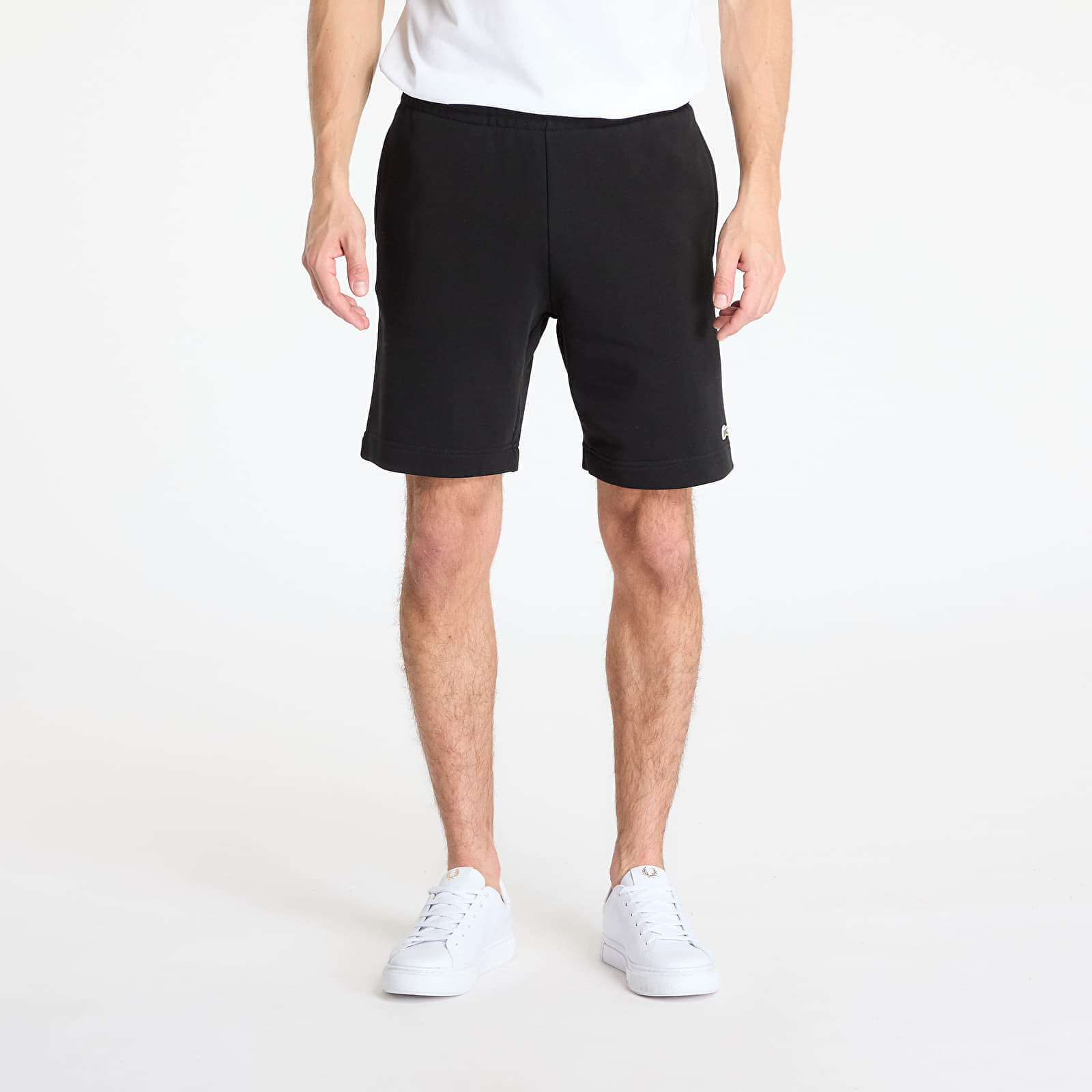 Šortky LACOSTE Non Brushed Fleece Shorts Black M