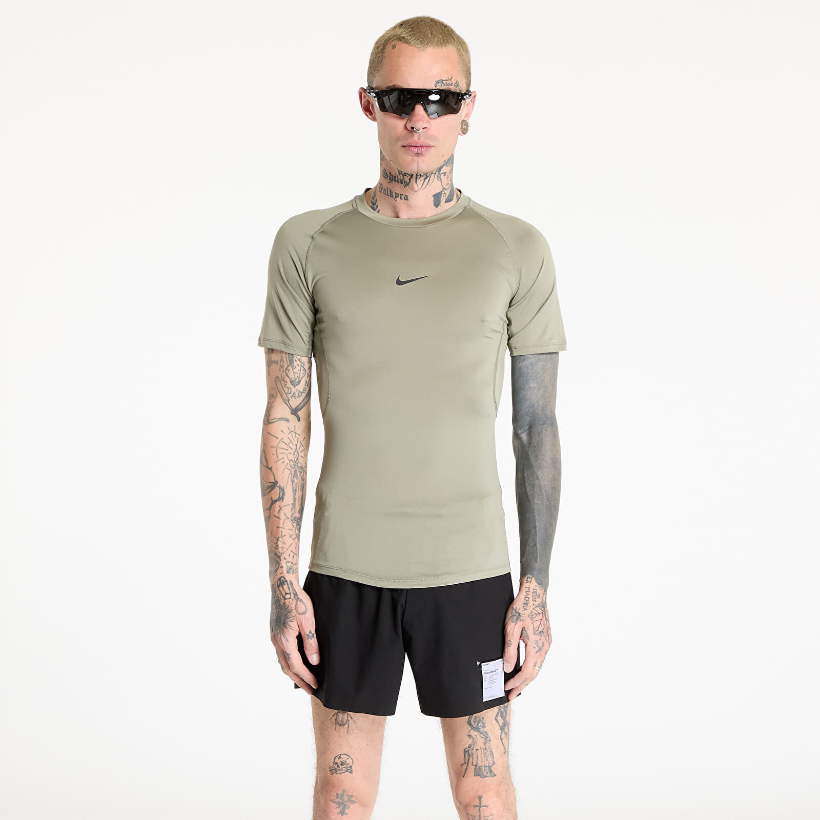 Tričko Nike Pro Men's Dri-FIT Tight Short-Sleeve Fitness Top Light Army/ Black S