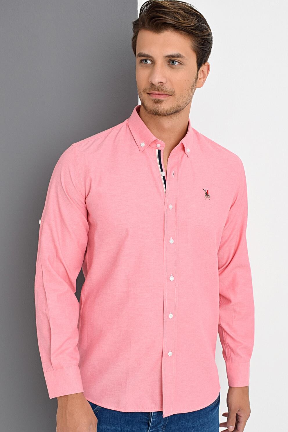 G974 DEWBERRY MEN'S SHIRT-PINK
