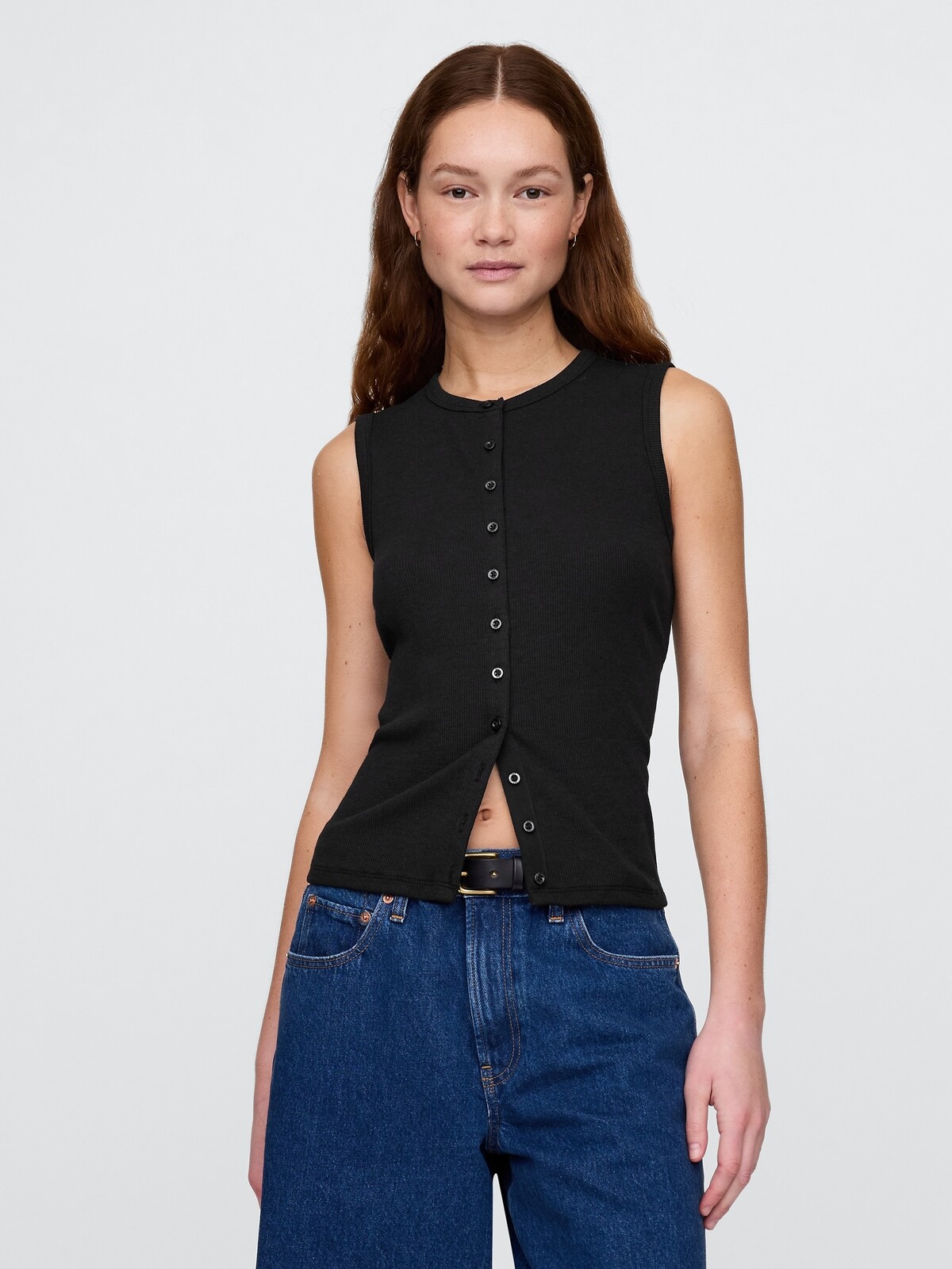 GAP Ribbed cardigan vest - Women's