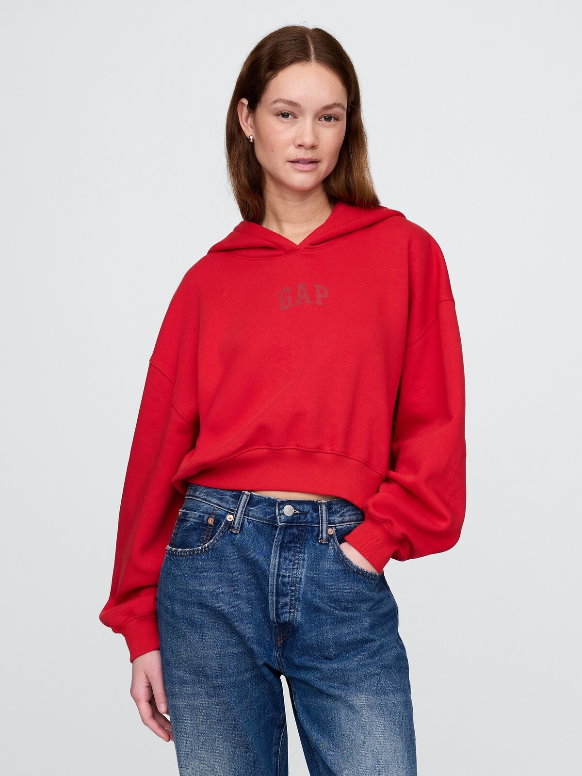 GAP Hoodie Logo Cropped Americana - Women's