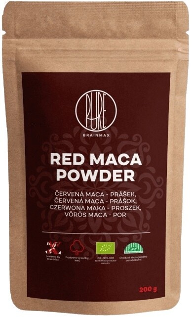 Brainmax pure maca červená bio prášok 200 g výpredaj (pošk.obal)