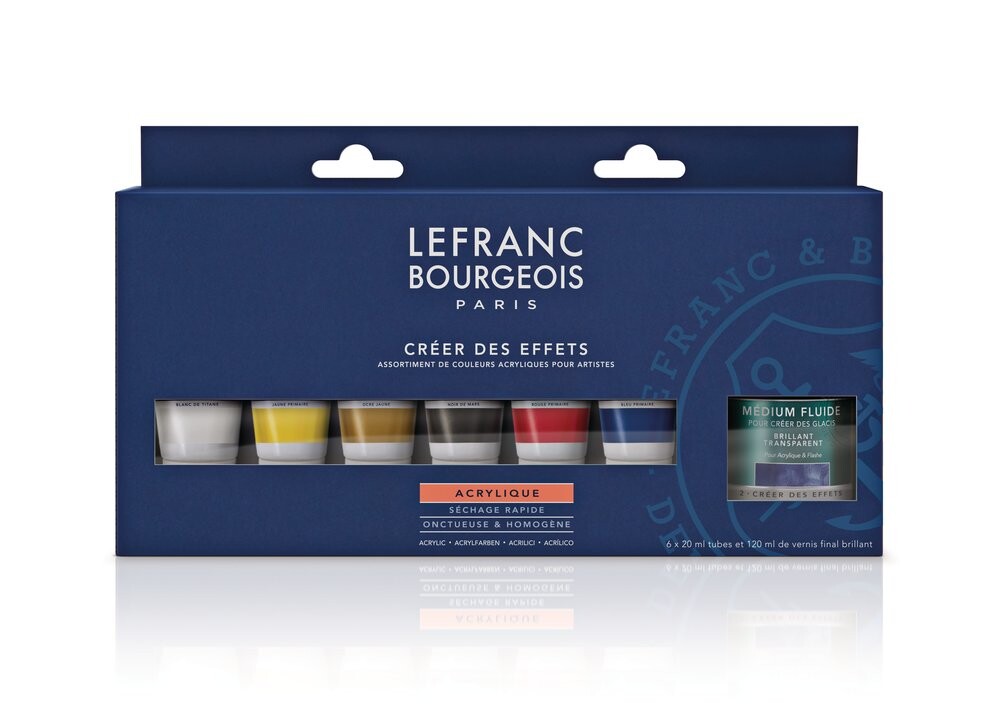 Sada akrylových farieb a média 6x20 ml Lefranc Bourgeois