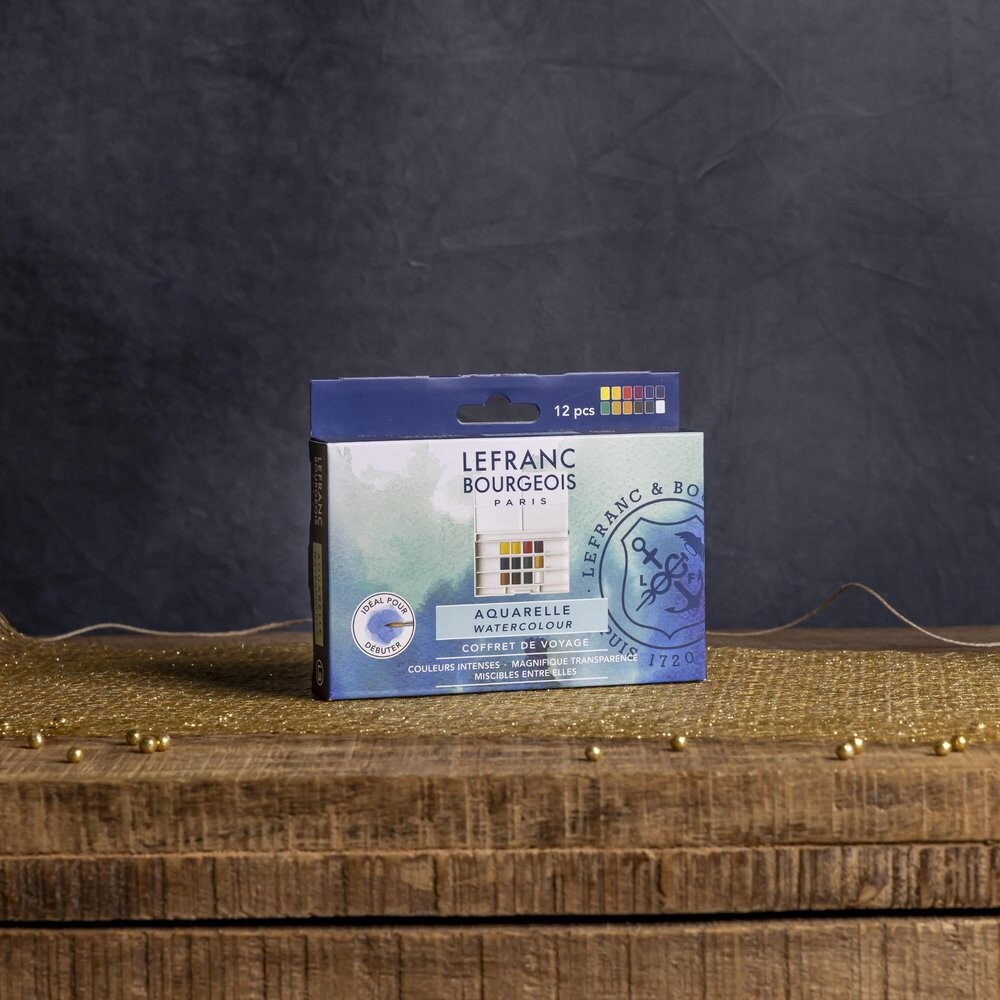 Sada akvarelových farieb - 12 polovičných panvičiek Lefranc Bourgeois