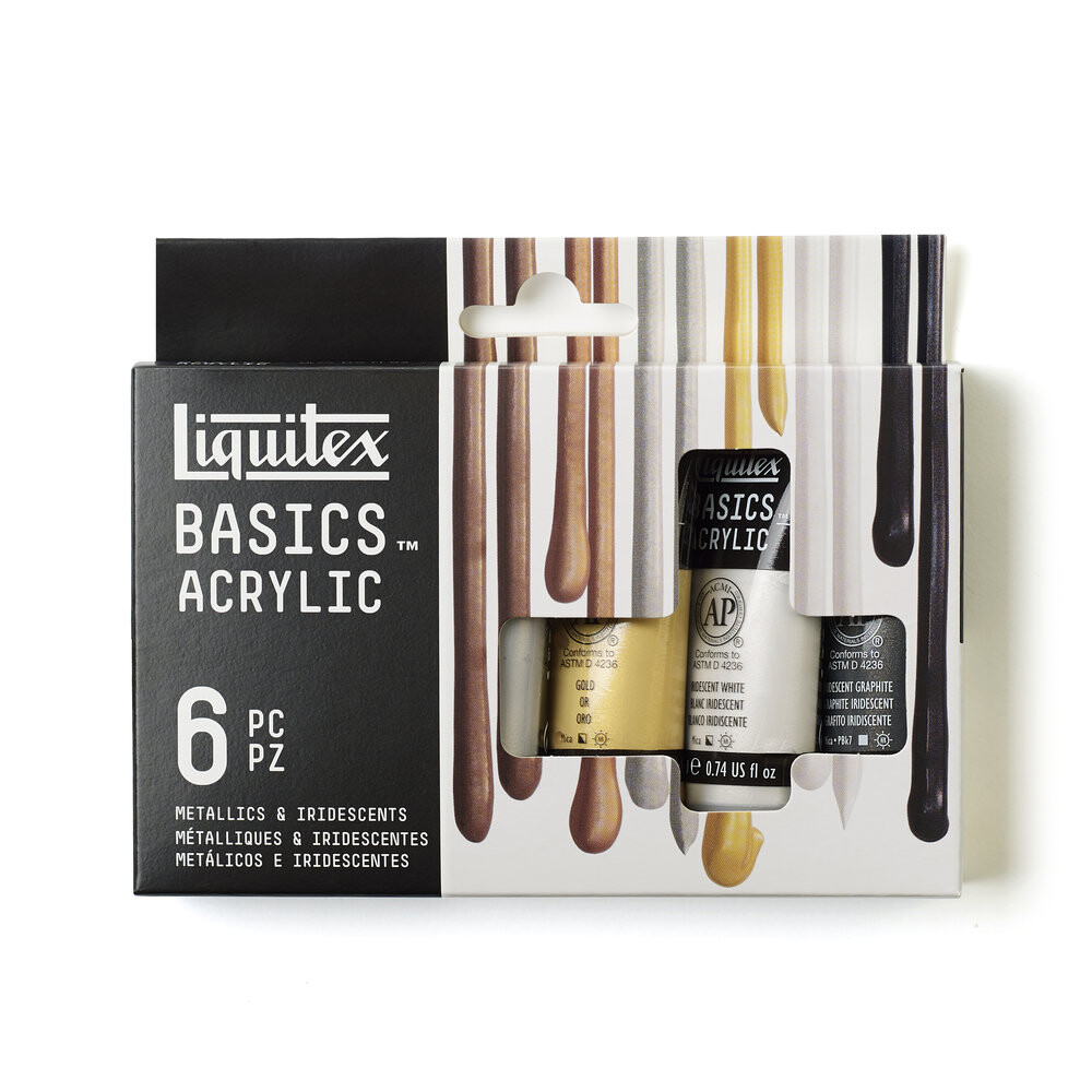Sada akrylových farieb 6x22ml metalická Liquitex